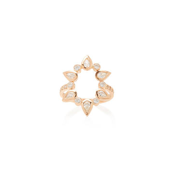 14K Rose Gold Diamond Open Circle Ring