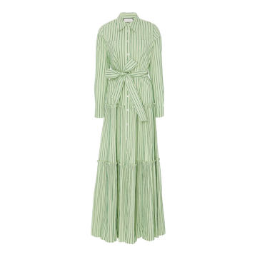 Exclusive Marny Striped Cotton-Blend Poplin Maxi Dress