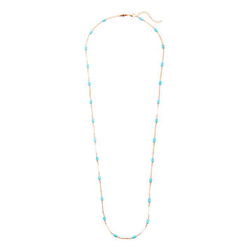 14K Rose Gold Turquoise And Bar Necklace