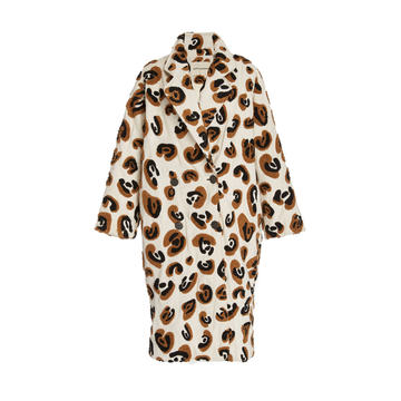 Clementine Double-Breasted Leopard-Print Cotton Coat