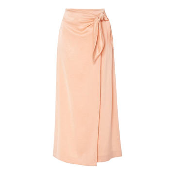 Amas Satin Wrap-Effect Midi Skirt