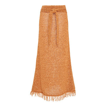 Seda Fringe-Trimmed Boucl�� Sweater Skirt