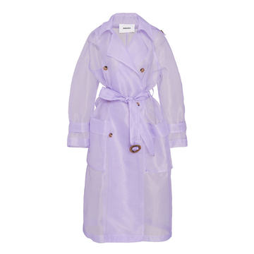 Tuscan Double-Breasted Sheer Trench Coat