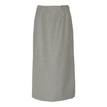 Side Slit Wool Midi Pencil Skirt