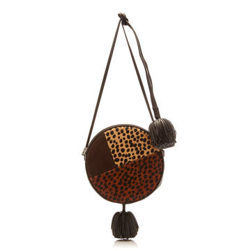 Afia Leopard Patchwork Suede Crossbody Bag