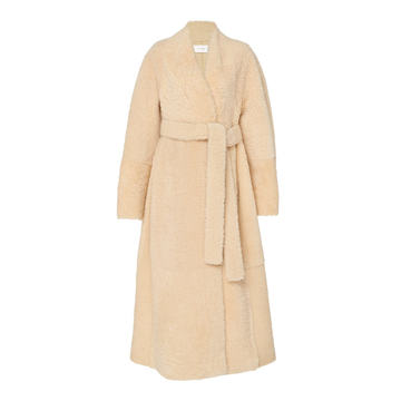 Tanilo Belted Shearling Maxi Coat