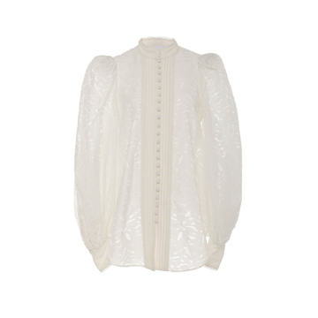 Montana Button-Front Lace Blouse