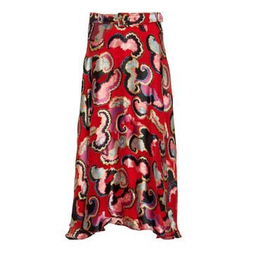 Judith Abstract Watercolor Print Midi Skirt