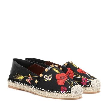 Valentino Garavani Rockstud Double草编鞋