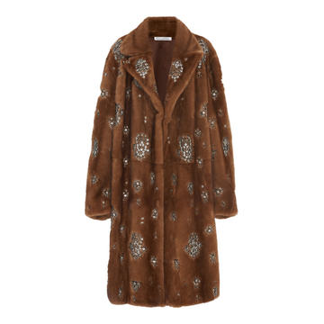 Crystal Embellished Mink Fur Coat