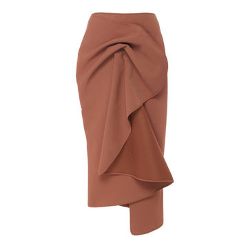 Crawford Ruffled Wrap-Effect Midi Skirt