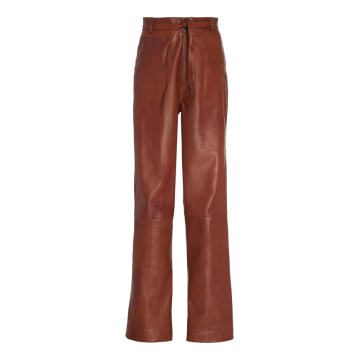 Belted  Lamb Leather Pants