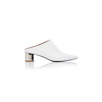 Mirrored-Heel Leather Mules