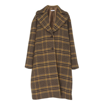 Willa Wool-Blend Check Cocoon Coat
