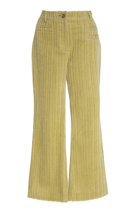 Maeve High-Rise Corduroy Flared-Leg Cropped Trousers展示图