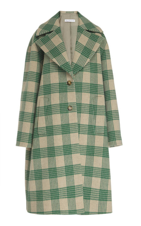 Willa Wool-Blend Check Cocoon Coat展示图