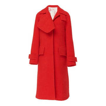 Flared Wool-Blend Pointed Collar Coat