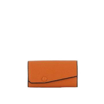 Orange Leather Key Ring