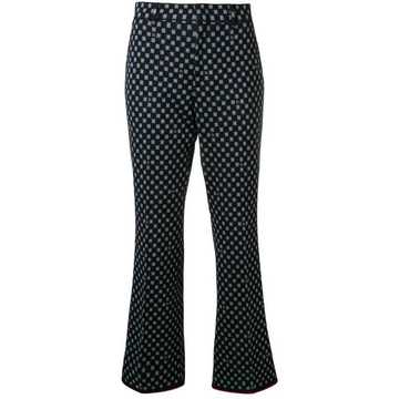 patterned flared trousers