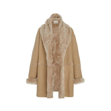 Shearling-Lined Lamb Cardi Coat