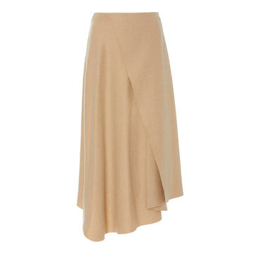 Asymmetric-Drape Wrap-Effect Midi Skirt