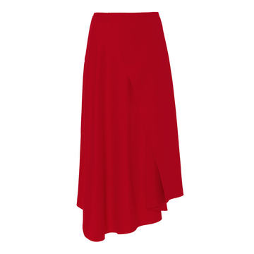 Asymmetric-Drape Wrap-Effect Midi Skirt