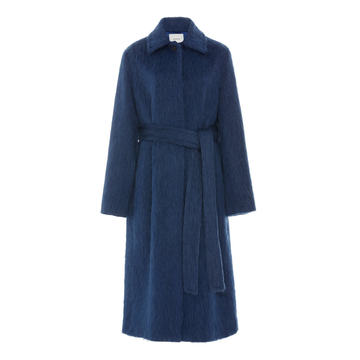 Belted Wool-Blend Slim Coat