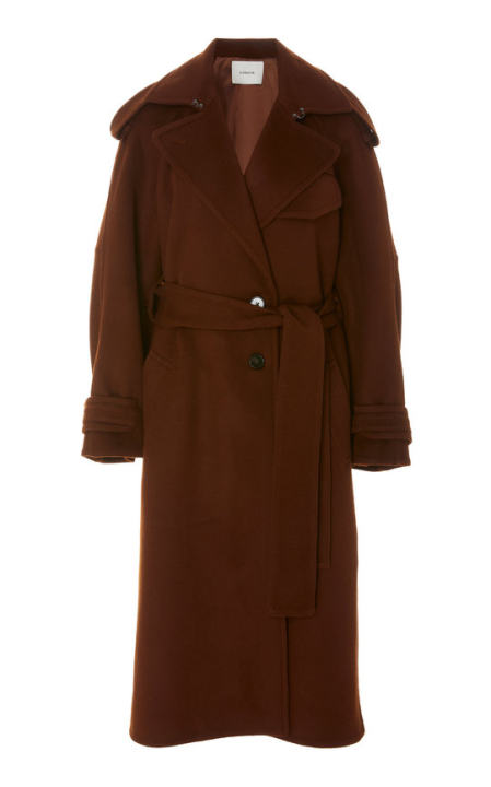 Long Belted Wool-Blend Trench Coat展示图