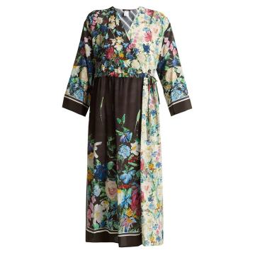 Smalto floral-print silk dress