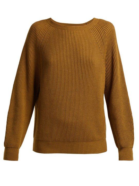 Boat-neck cotton and wool-blend sweater展示图