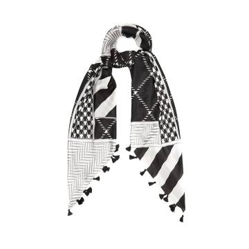 Geometric-print silk scarf