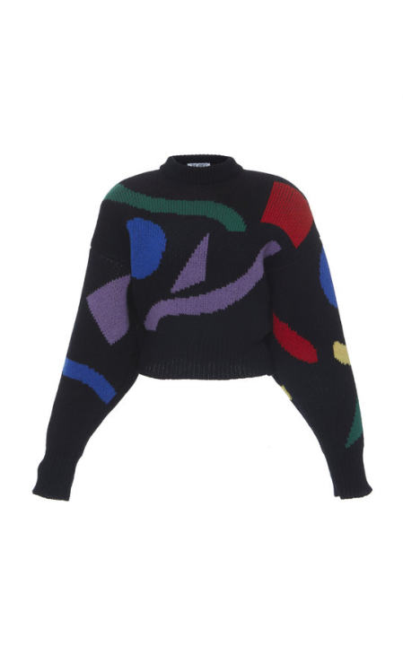 Pattern Knit Crew Neck Sweater展示图