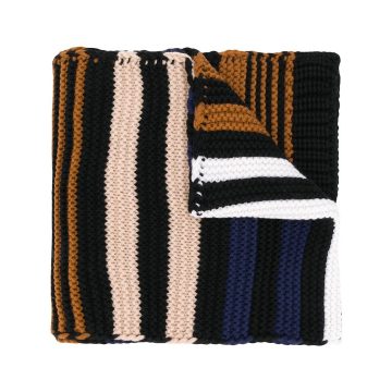 striped colour-block scarf
