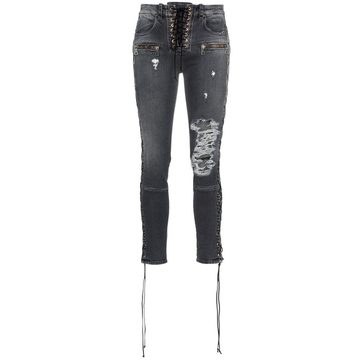 Skinny stonewash ripped skinny jeans