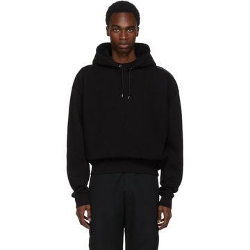 SSENSE Exclusive Black Logo Shoulder Hoodie