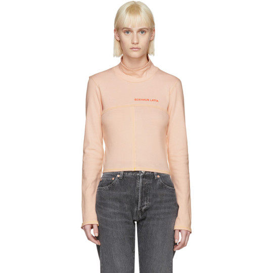 SSENSE Exclusive Pink Lapped Baby Turtleneck展示图