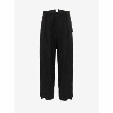 high-waisted wool trousers