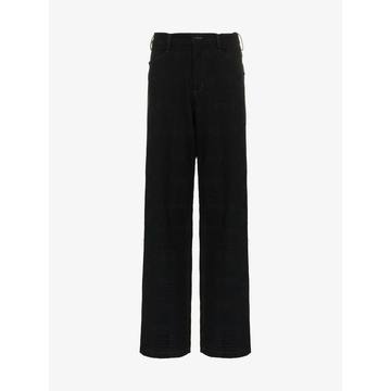 straight wide-leg cotton trousers