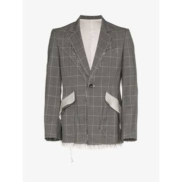 checkered short wool jacket