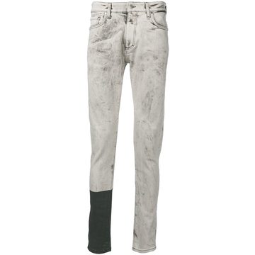 bleached wash jeans