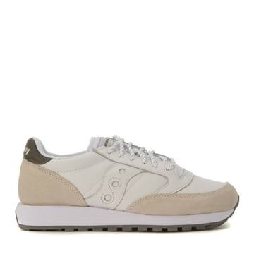 Saucony Jazz White Leather And Beige Suede Sneaker