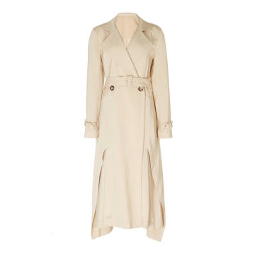 Elbury Wool Crepe Double-Breasted Trench Coat