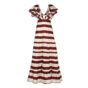 Conocimiento Metaforico Striped Silk Maxi Dress