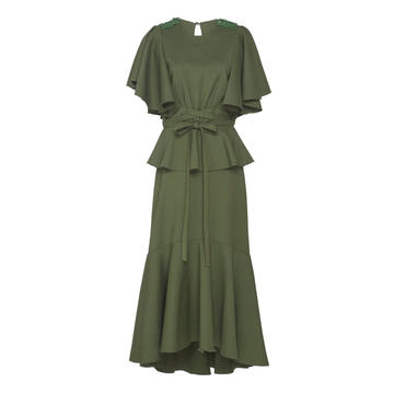 Follow The Drums Cotton-Blend Pleated Dress