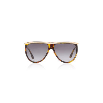 Half Moon Aviator-Style Gold-Tone Acetate Sunglasses