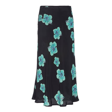 Kelly Tropical Silk Midi Slip Skirt