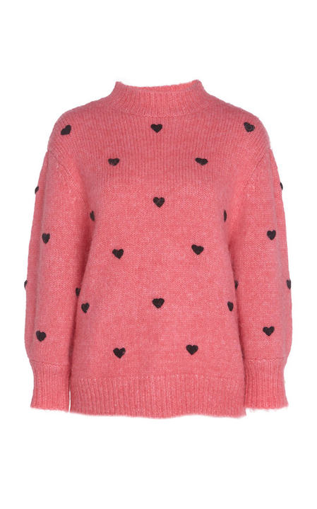 Ariana Embroidered Heart Knit Sweater展示图