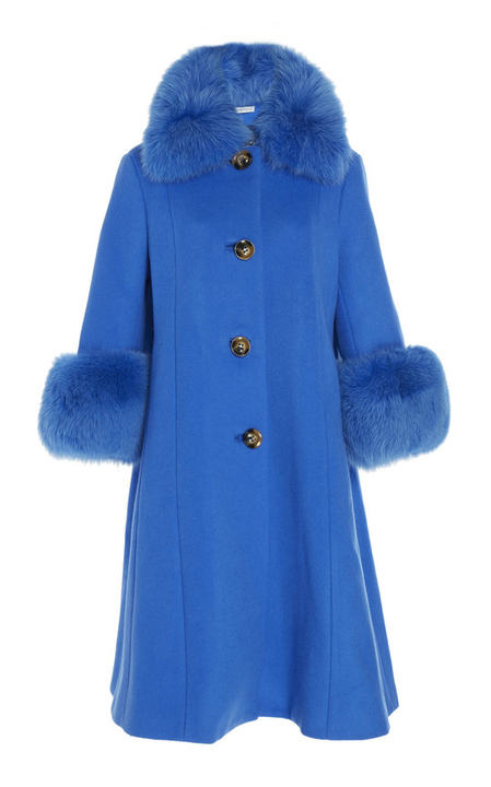 Yvonne Fox Fur-Trimmed Wool Coat展示图