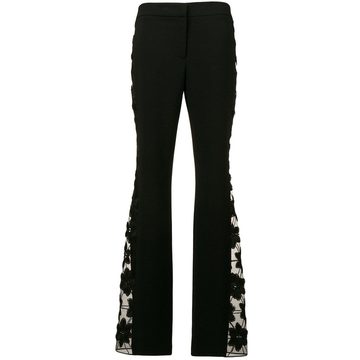 floral embroidered trousers