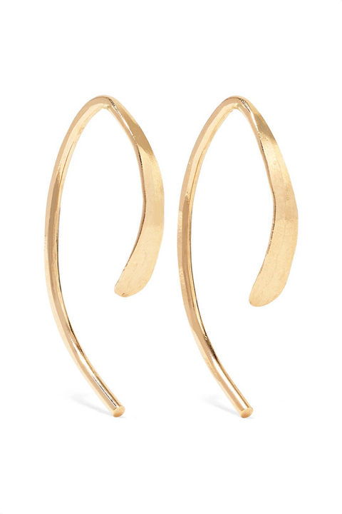 Wishbone 14K 黄金耳环展示图